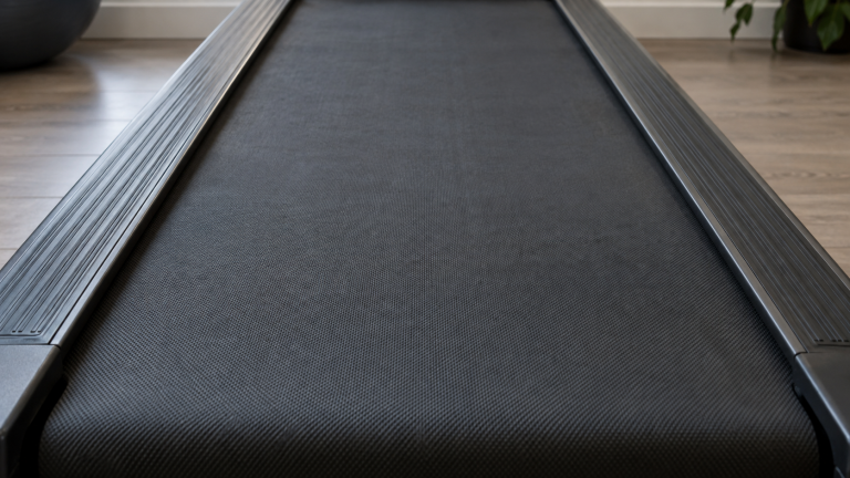 Stationary treadmill belt and side rails