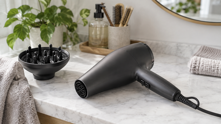 Handheld hair dryer with a separate diffuser attachment